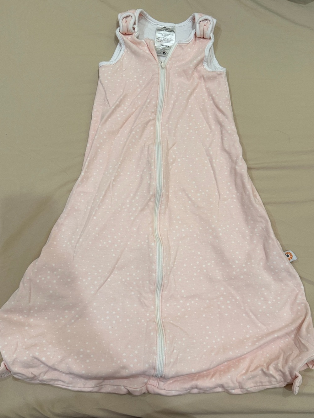 Ergobaby Light Pink Sleeveless Zippered Sleep Sack with White Dot Print